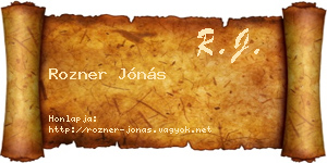 Rozner Jónás névjegykártya